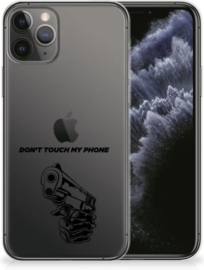 Apple iPhone 11 Pro Silicone-hoesje Gun Don't Touch My Phone