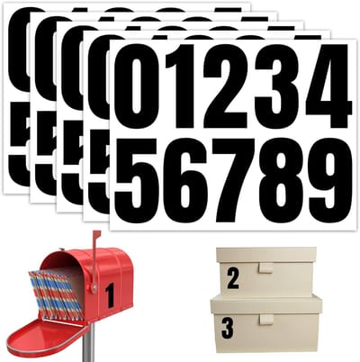 Grote huisnummerstickers, weerbestendig en waterdicht, zelfklevende vinyl cijfers 0-9, voor brievenbus, postbus, borden, ramen