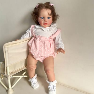 Levensgrote peuterpop - Realistische baby - Rollenspel speelgoed - Zachte siliconen ledematen - 70 cm - Roze outfit