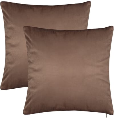 Barbons kussenhoes 45x45 - set van 2 kussenhoesjes - kussensloop - koffiebruin