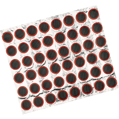 48 pièces Patch Pneu Vélo Caoutchouc Auto-adhésif Patch Réparation Crevaison Cyclisme pour VTT Vélo de Route Rond 25mm red