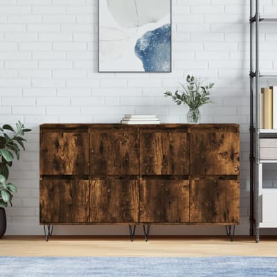 vidaXL Dressoirs 2 st bewerkt hout gerookt eikenkleurig
