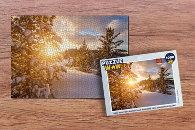 Puzzel Een winterlandschap tijdens een zonsondergang - Legpuzzel - Puzzel 1000 stukjes volwassenen