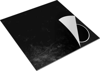 Chefcare Inductie Beschermer Zwarte Marmer Gebroken Stenen - 78x78 cm - Afdekplaat Inductie - Kookplaat Beschermer - Inductie Mat