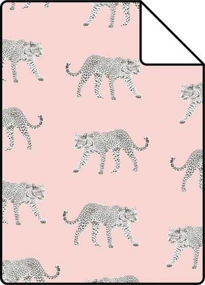 Proefstaal ESTAhome behang panters zacht roze - 26.5 x 21 cm - 139177-S