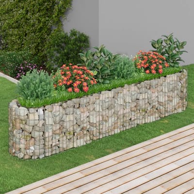 vidaXL - Gabion - plantenbak - verhoogd - 260x50x50 - cm - gegalvaniseerd - ijzer