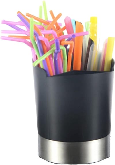 RVS Rietjeshouder voor Aanrecht, Dispenser voor Rietjes, Bestekhouder en Organizer voor Bar en Café met Stijlvol Ontwerp