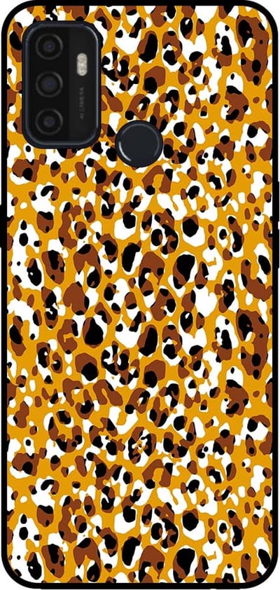 Smartphonica Telefoonhoesje voor OPPO A32 / A53 / A53s met panterprint - TPU backcover met luiaardprint - Bruin geschikt voor Oppo A32;Oppo A53;Oppo A53s