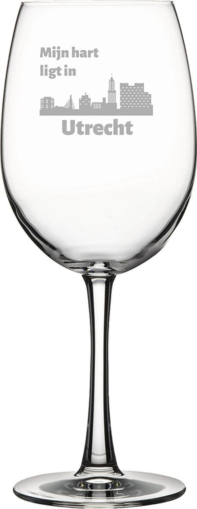 Gegraveerde Rode wijnglas 46cl Utrecht