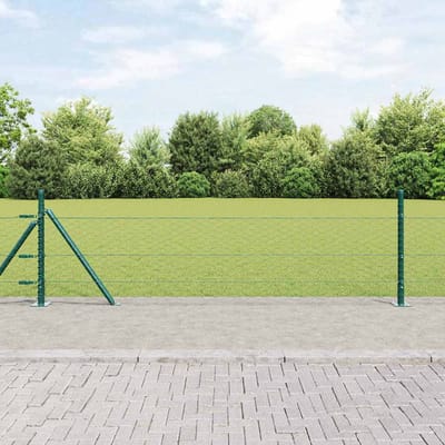 vidaXL - zeshoekig - gaashek - met - betonnen - voetstuk - 10 - x - 0,4 - m - Groen - Mesh