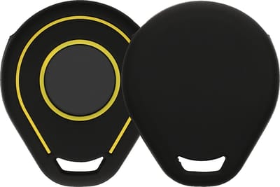 kwmobile Key Fob Cover for Harley Davidson Motorcycle Key Cover - Silicone Protective Case in Black / Yellow - Soft Motorcycle Key Shell