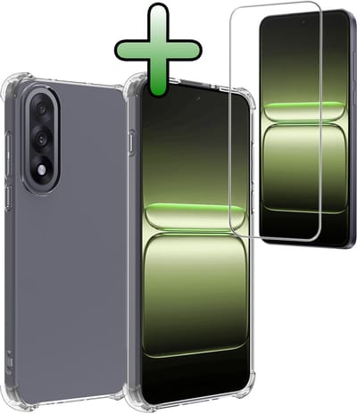 Hoesje Met Screenprotector - Geschikt voor OnePlus Nord 5 - Sterk & Shockproof - Siliconen Case - Back Cover - Telefoon Hoes - Shock Proof - Transparant