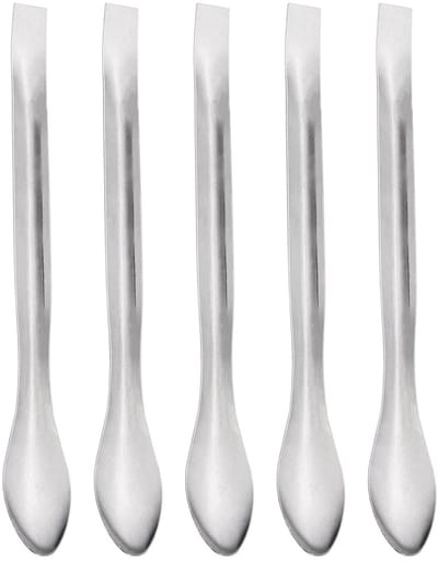 5 Stuks Laboratorium Spatels en Lepels van RVS, Micro Monsters voor Precisie Metingen en Mengtoepassingen (140mm/5.5inch)