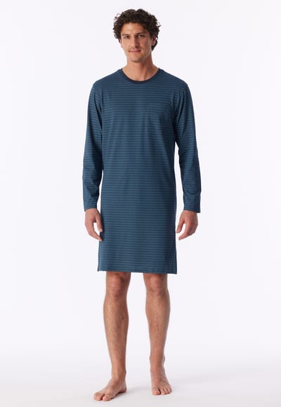 Nachthemd met lange mouwen, diepblauw - Comfort Essentials 50