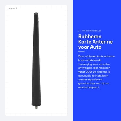 Dailygoods- Auto Antenne Korte Vervanging - Eenvoudige Installatie - Stevige Constructie - OEM Nummer 52019353 - Geschikt voor 500 2012+ - Verbeterde Ontvangst