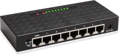 DrPhone ZSX-2 - Desktop Switch 8 Poort - 10/100/1000Mbps Netwerk Switch - Gigabit - 8 Ethernet Poorten - Zwart