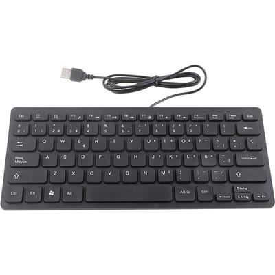 Bedraad Mini Draagbaar Spaans Toetsenbord USB Interface voor Desktop Computer Ultradun 78 Toetsen