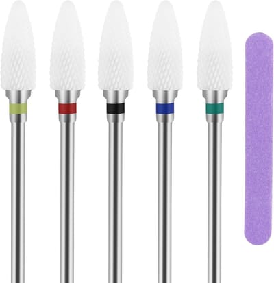Set van 7 Stuks Keramische Nagelvijlen en Freesbits voor Manicure en Pedicure