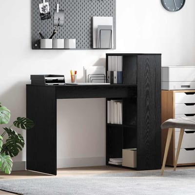 vidaXL - Bureau - Zwart - Eiken - Bewerkt - hout - 108 - x - 55 - x - 103.5 - cm