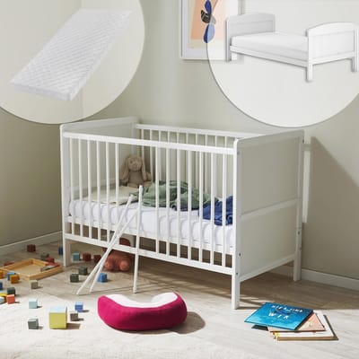 Ombouwbaar Kinderbed 120x60 met Matras en Lattenbodem - Veilig en Comfortabel voor Baby's