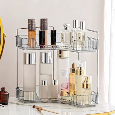 Makeup Organizer met 2 Lagen voor Huidverzorging en Cosmetica, Acryl Opbergdoos voor Lippenstift, Nagelverzorging en Parfum, Perfect voor de Make-up Tafel en Slaapkamer