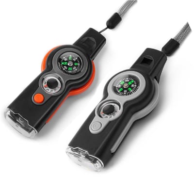 2 stuks - Noodoverlevingsfunctie Fluitje - 7-in1 Noodoverlevings fluitje - Fluit - Survivalfluitje - Noodfluitje met Sleutelkoord - Alarmfluit - Sport- & Scheidsrechterfluit - overlevingsfluit - 10.9*4.5*2.6cm - kleur - kunststof