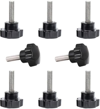 M10 stergreep schroeven - 8 stuks M10 x 40 mm kartelschroef met handvat voor gereedschapsmachines