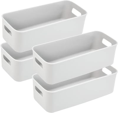 JGS Premium - Opbergdozen Organizer Containers Grijs 30 x 10 x 95 cm - Keuken Badkamer Rek Organisatie - Kunststof Manden