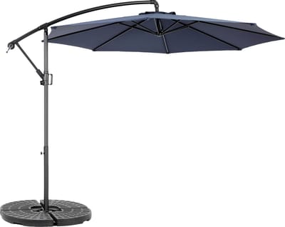 Dubbele Parasol - Rechthoekige Tuinparasol met Zwengel - Grote Zonwering voor Tuin en Terras - Waterafstotend Polyester - Stalen Frame - Marineblauw - Zonder Voet-460 x 270 cm