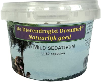 Dierendrogist Mild Sedativum Capsules - Kalmerend Supplement Honden - 150 Stuks