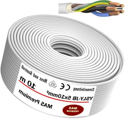 Flexibele Stuurkabel - Installatiekabel Besturingskabel - Machinebouw Installatietechniek - Oliebestendig Vochtige Ruimtes - 5 x 10 mm² - Grijs