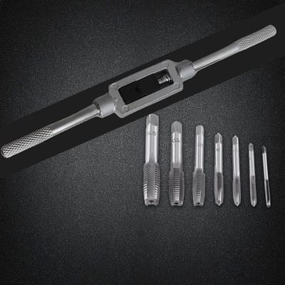 Dailygoods- Tapset 7-Delig - Verstelbare Moersleutelset - Metrische Draad M3/M4/M5/M6/M8/M10/M12 - Stalen Handvat - Voor Aluminium/Hout/Plastic - Kraanset