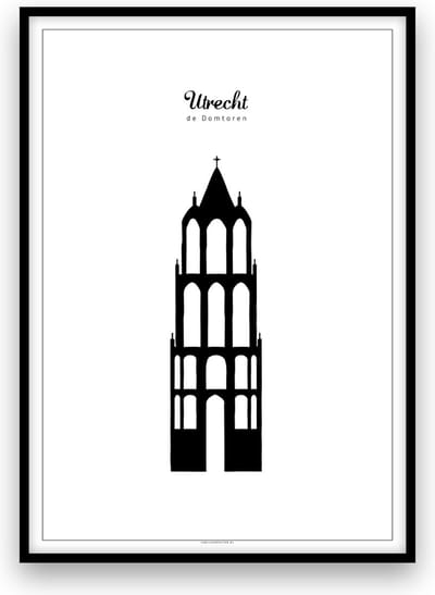 Utrecht stadposter - Zwart-wit