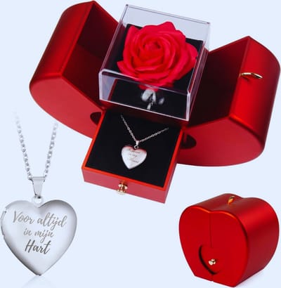 All Hearts Day Gifts For Wife And Mom - Zilveren Ketting Met Foto "Forever In My Heart" - Romantische Geschenken Voor Haar Vrouwen
