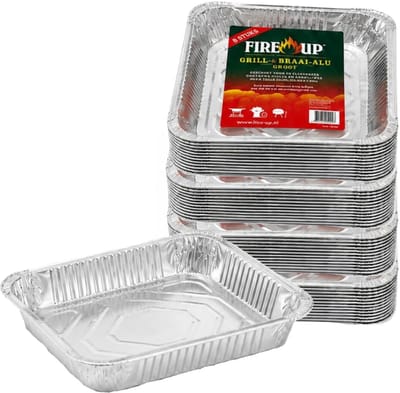 Fire-Up Grillschalen - 24x st - 32 x 26 cm - aluminium - barbecue rooster - BBQ grillplaten