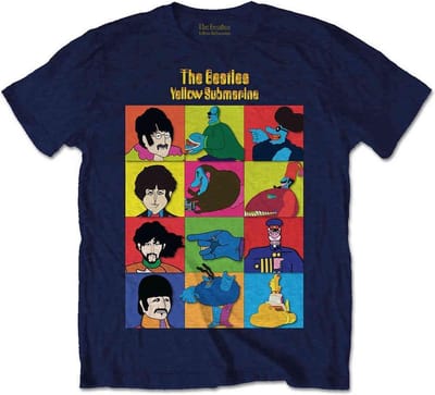The Beatles - Yellow Submarine Characters Heren T-shirt - S - Blauw