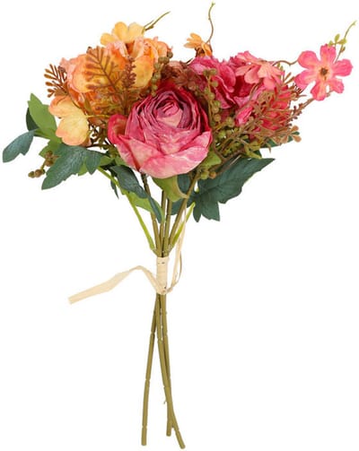 Countryfield kunstboeket decoratie Lissane fuchsia 32cm kunststof.