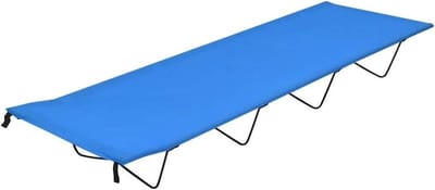 Campingbed - Opklapbed veldbed - Kamperen en buiten - Robuust stalen frame - 180 x 60 x 19 cm - Blauw