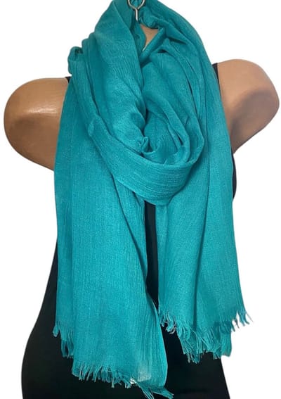 Sjaal effen van viscose 48# 195/105cm Turqoise