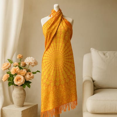 Mandala Sarong - Oranje & Limoen - Omslagdoek - Pareo - Hamamdoek - 140x100cm