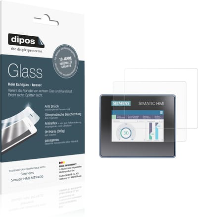 dipos – 2x Matte Pantserfolie geschikt voor Siemens Simatic HMI MTP400 | 9H Screenprotector
