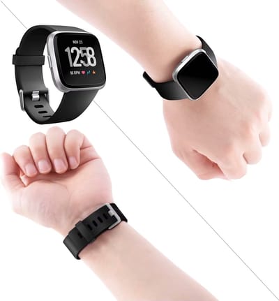 CHPN - Siliconen Bandje geschikt Voor Fitbit - Versa 2 Lite - Zwart - Zwarte horlogebandje - Siliconen