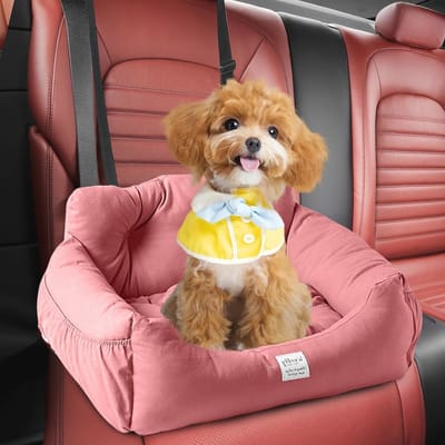 Hondenautostoel met opbergtas en veiligheidslijn - Wasbare zitverhoging voor honden