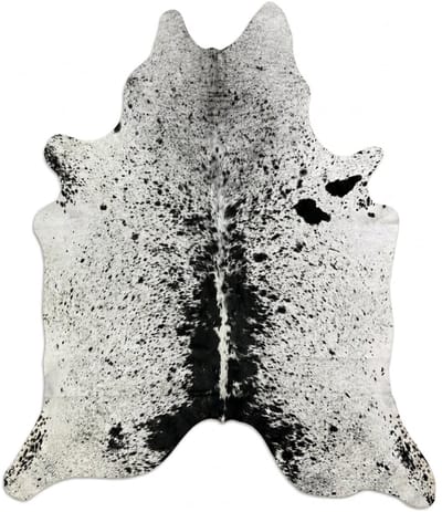 Koeienhuid Vloerkleed - Zout & Peper Zwart-Wit Licht - 220 x 200 cm - Koeienkleed / Koeienvel / Koehuid Tapijt - incl. 4 onderzetters