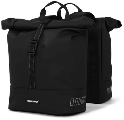 Gerecyclede dubbele fietstas Urban Proof Rolltop 38 liter 30 x 15 x 42 cm - zwart