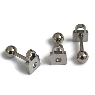 Aramat Jewels | Piercings | Zilverkleurige Helixpiercing met Transparant Slotje | | | |6mm | Staal | Volwassenen | Verkleurd niet