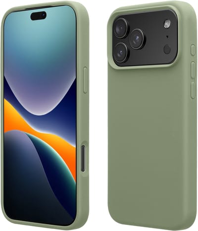 kwmobile telefoonhoesje geschikt voor Apple iPhone 17 Pro - Hoesje met siliconen coating - Smartphone case in grijsgroen