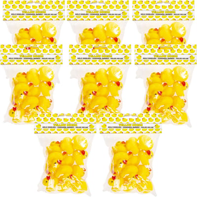Duckiez Badeendjes - 96x stuks - geel - mini formaat - 3 cm - badspeeltje