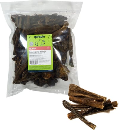 Qwisple Runderpens - Natuurlijke Hondensnacks - Pensstaafjes - 1000 gr