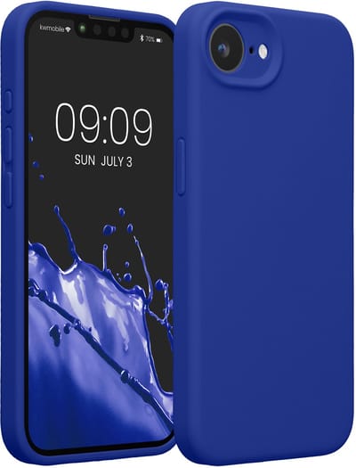 kwmobile telefoonhoesje geschikt voor Apple iPhone 17e / iPhone 16e - TPU backcover met siliconen coating - Smartphone case in Baltisch blauw